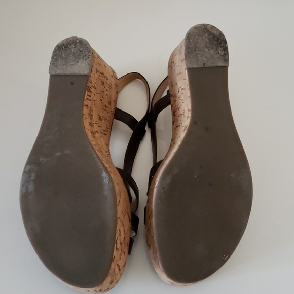 Brown leather and cork wedges, saks fifth ave. - Picture 4 of 4